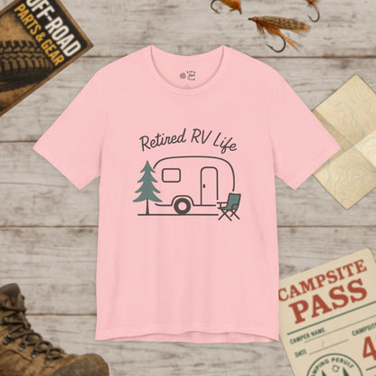 Retired T-Shirt Vintage Camper Graphic Tee for Retirees & RV Lovers