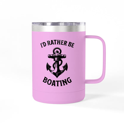 I'd Rather Be Boating 15oz Travel Mug Multiple Colors