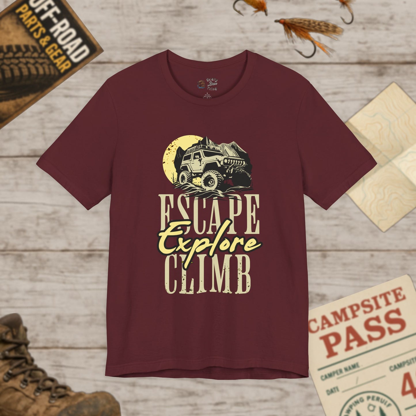 Escape, Explore, Climb Unisex Tee Bella Canvas 3001