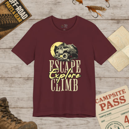 Escape, Explore, Climb Unisex Tee Bella Canvas 3001