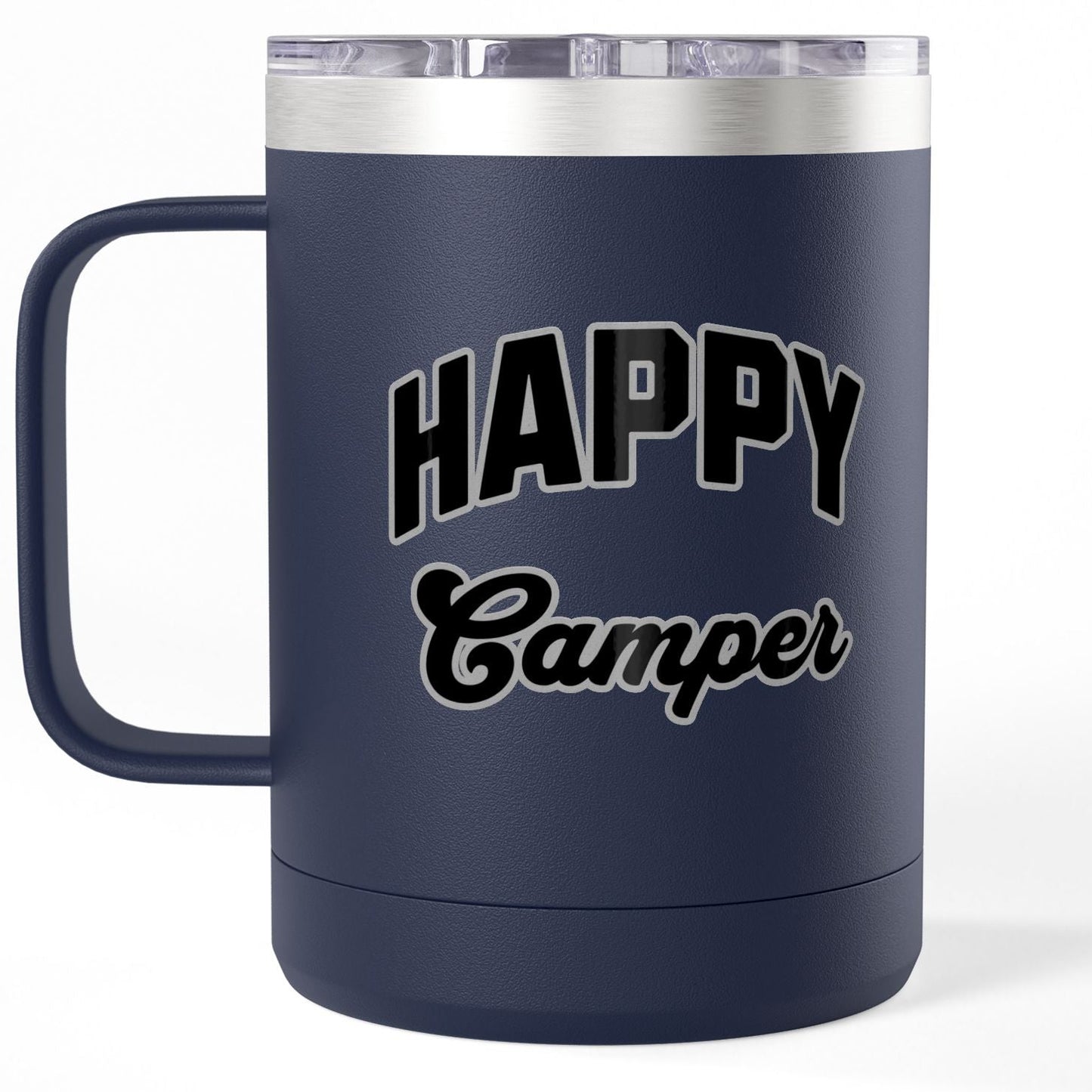Happy Camper Coffee Mug Tumbler 15oz Travel Mug for Adventure Lovers