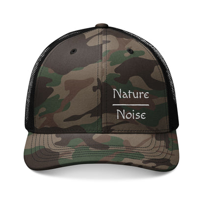 Camo Trucker Hat Nature Over Noise Embroidered Outdoor Cap