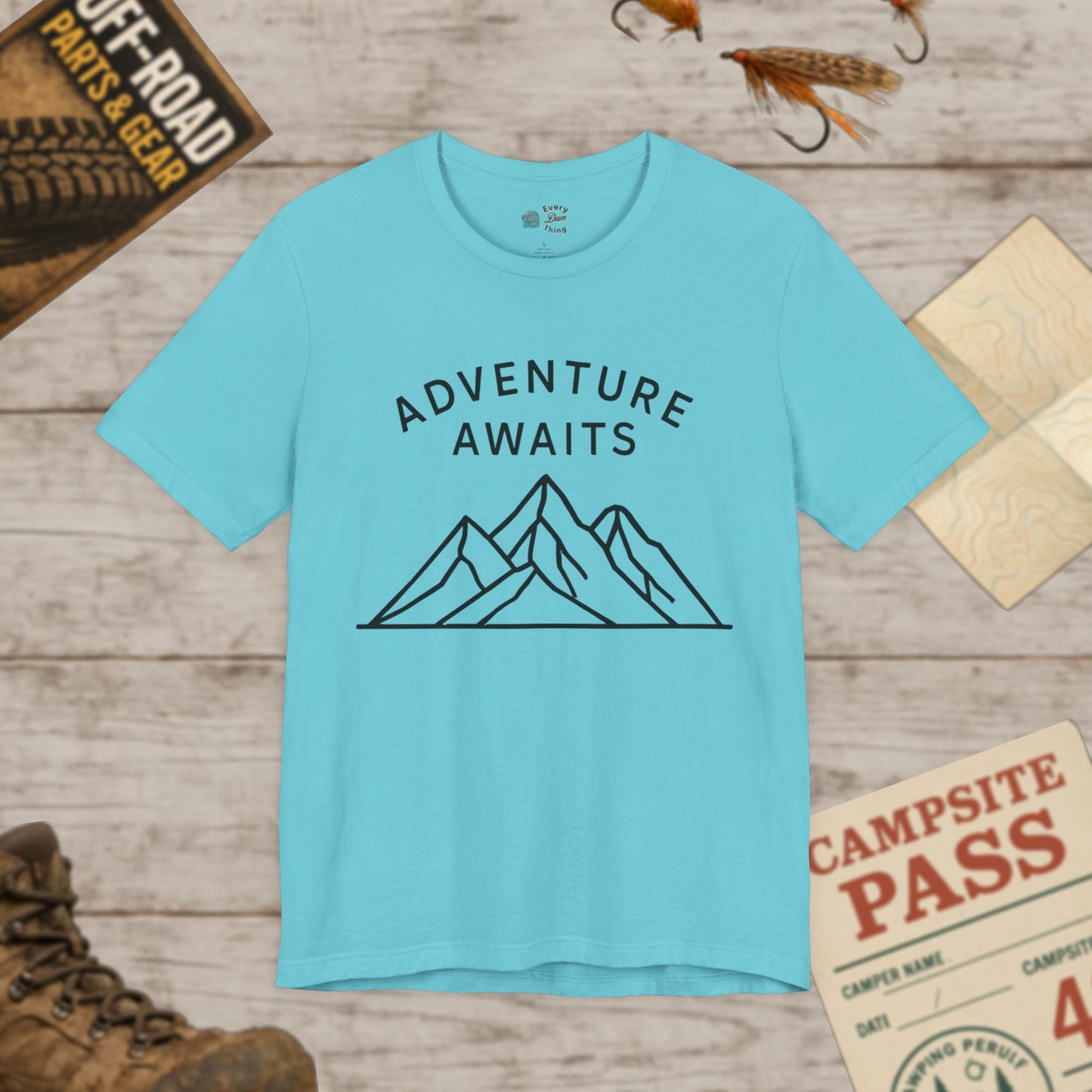 Adventure Awaits Mountain T-Shirt Outdoor Lifestyle