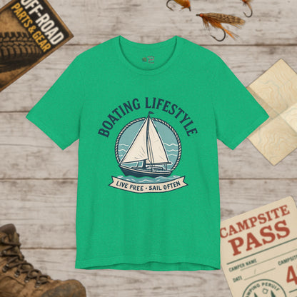 Boating Lifestyle Tee Live Free, Sail Often Sailboat T-Shirt