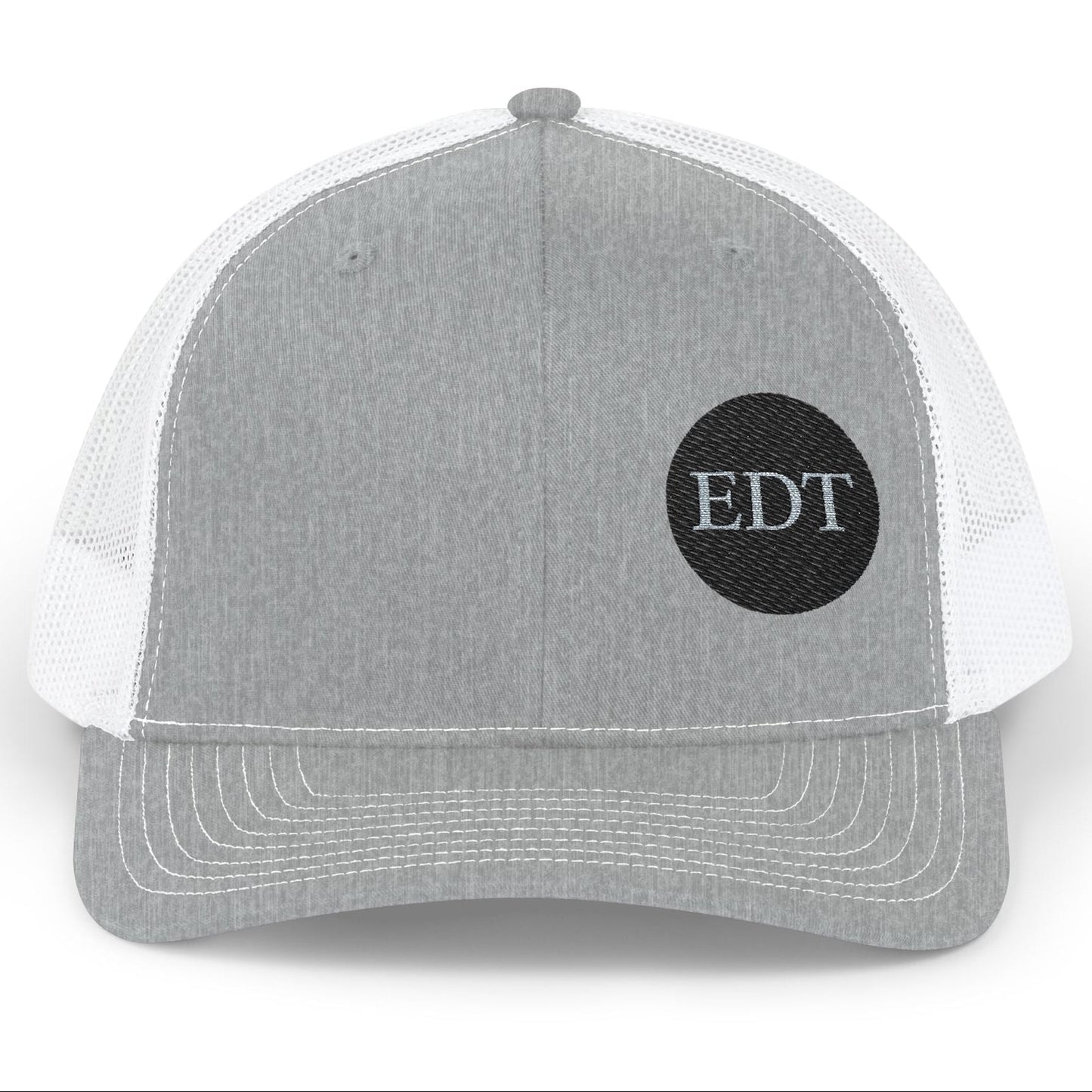Embroidered Stylish EDT Snapback Trucker Cap Black & White Hat