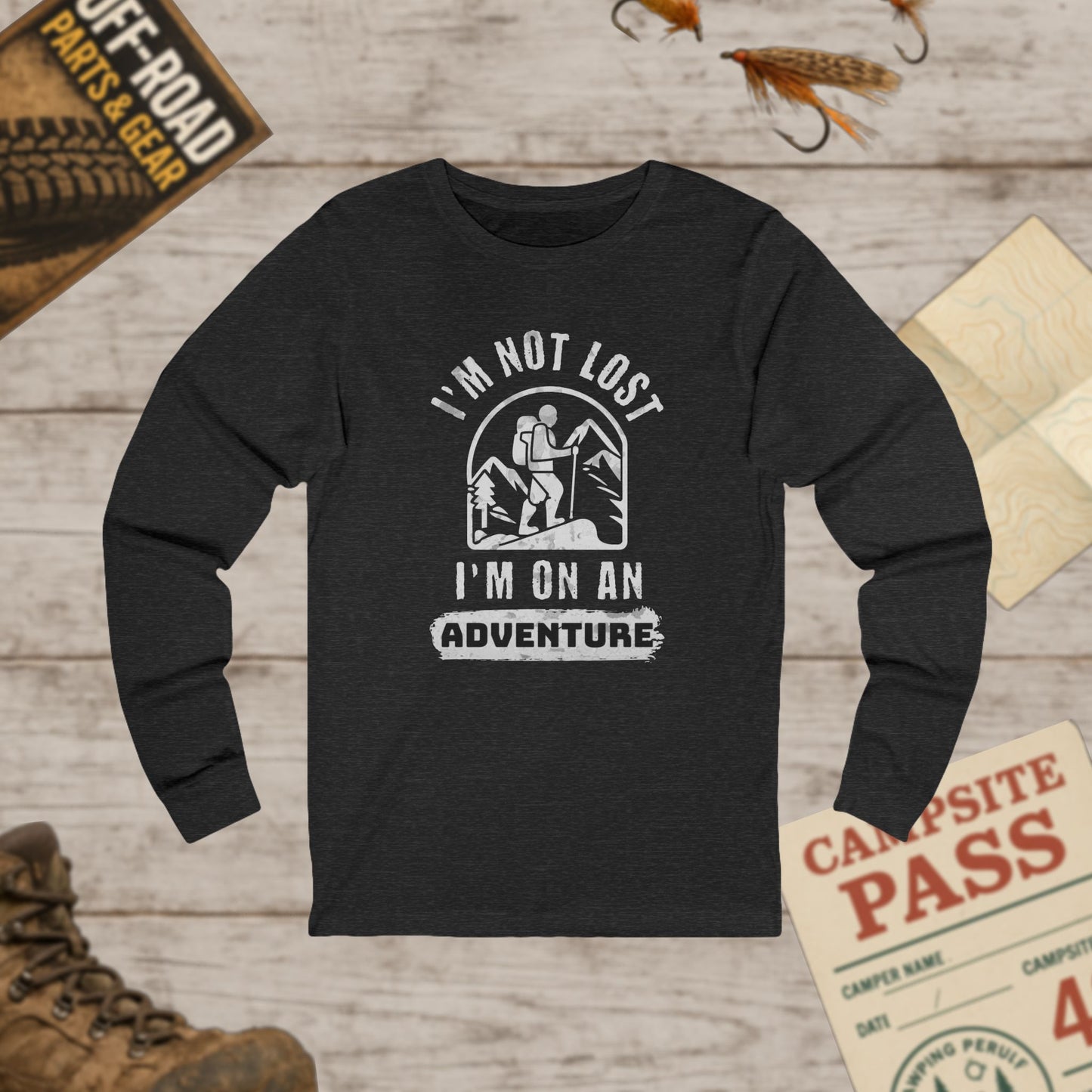 Unisex Adventure Long Sleeve Tee - I'm Not Lost, I'm On An Adventure Bella+Canvas 3501