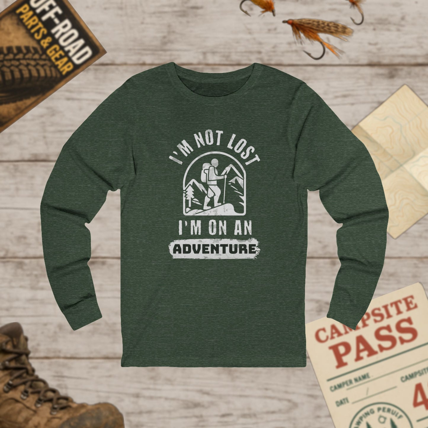 Unisex Adventure Long Sleeve Tee - I'm Not Lost, I'm On An Adventure Bella+Canvas 3501