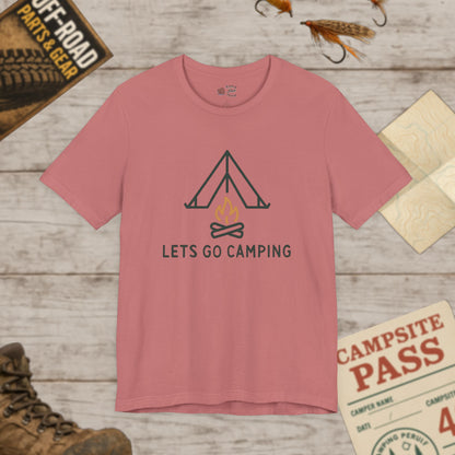Camping T‑Shirt Tent & Campfire Graphic