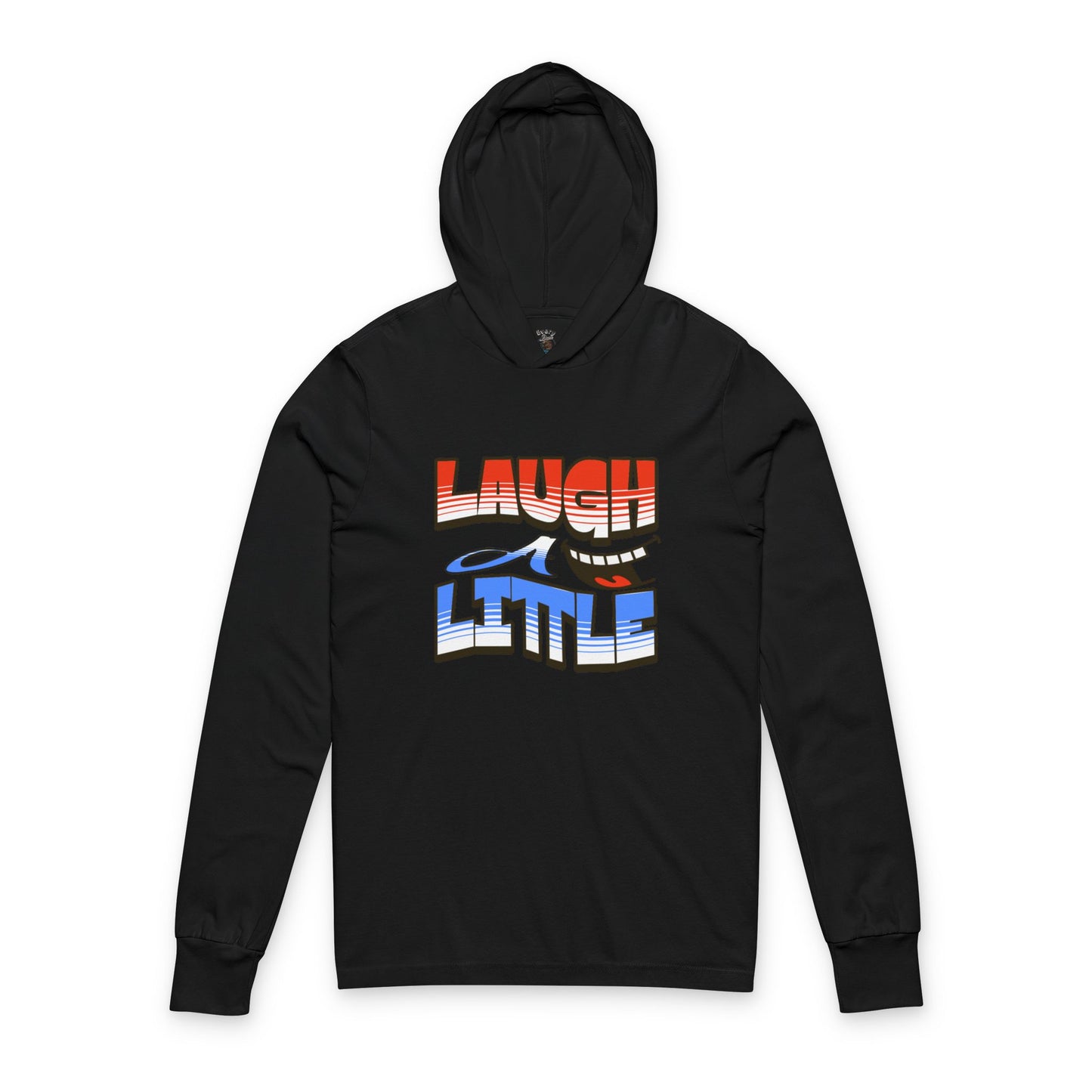 Lightweight Hoodie Laugh A Little Red, White and Blue Unisex