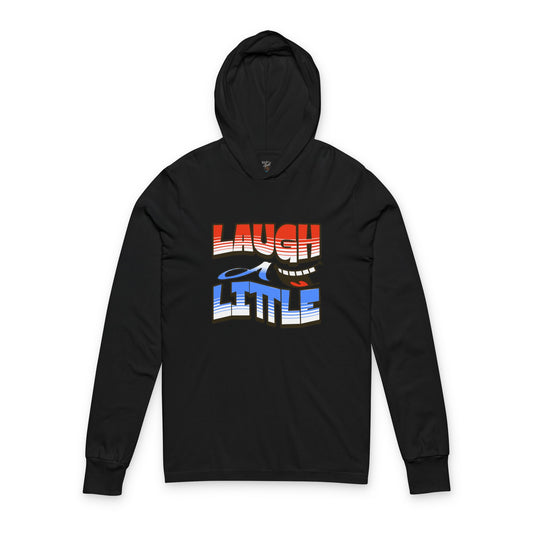 Lightweight Hoodie Laugh A Little Red, White and Blue Unisex