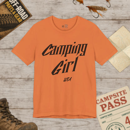 Camping Girl Unisex Jersey Short Sleeve Tee Bella Canvas 3001