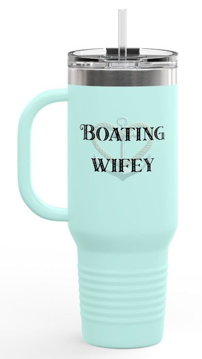 Boating Wifey Insulated Travel Mug - 40oz