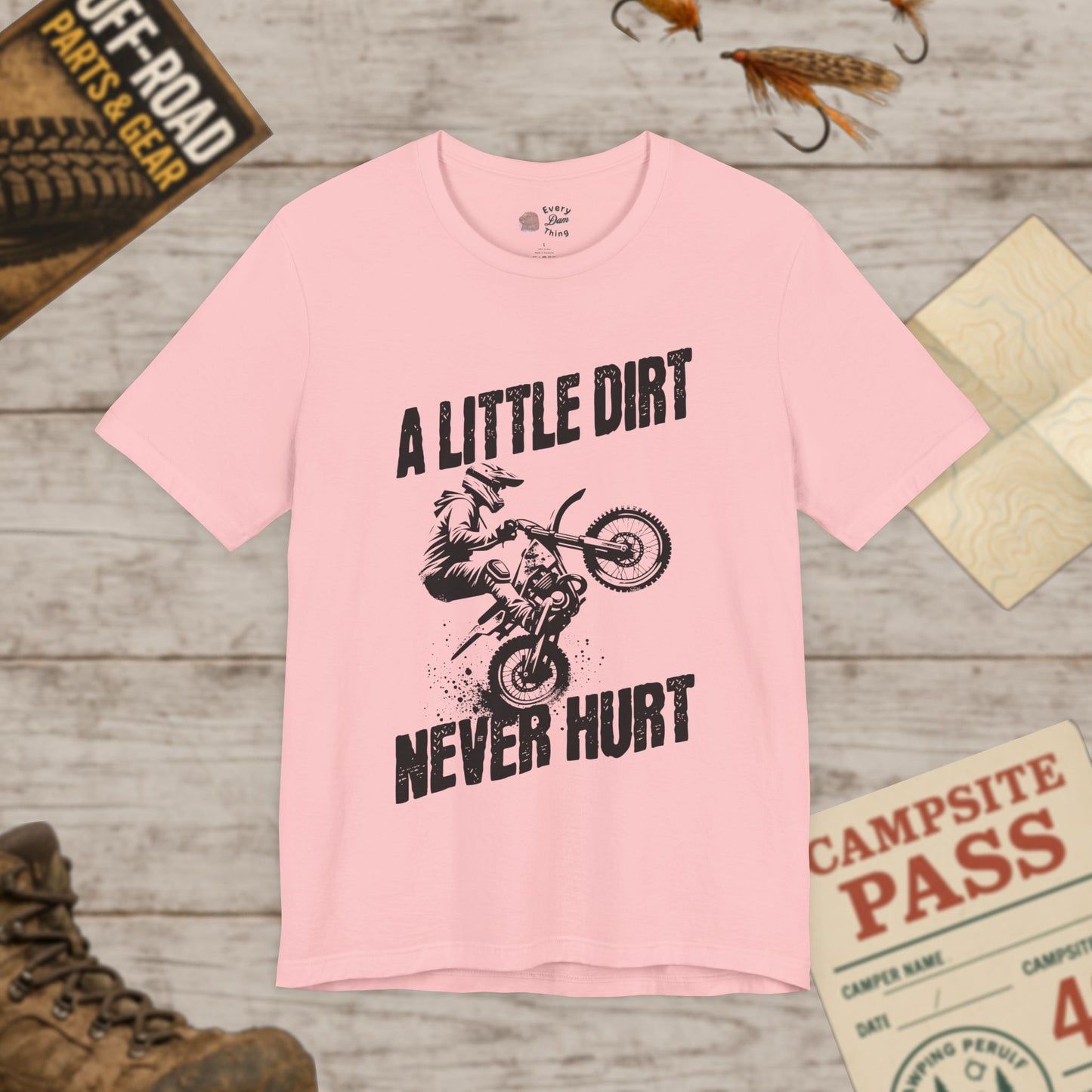 A Little Dirt Never Hurt Motocross Tee Unisex Jersey Shirt Bella Canvas 3001