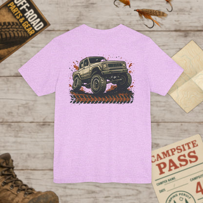 Off-Road Truck Tee Mud & Trail Graphic Short Sleeve Shirt Front & Back Print