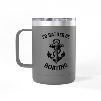 I'd Rather Be Boating 15oz Travel Mug Multiple Colors
