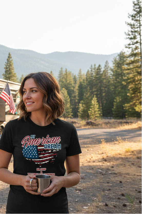 RV Life My American Dream Camp Happiness Tee